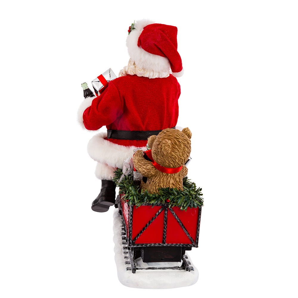 Kurt Adler 13-Inch Battery-Operated Coca-Cola Santa Train with LED Garland